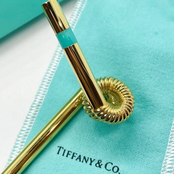 Tiffany & Co. Gold Vermeil Sterling Silver Crazy Straw - Unused w/ Packaging - Picture 5 of 5